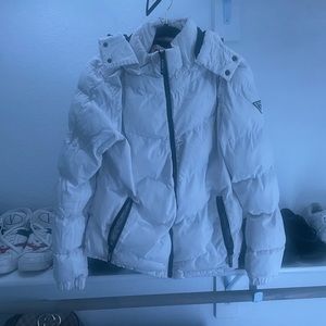 White Guess Puffer Jacket